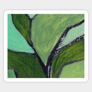 Sap Green Abstract Art Magnet